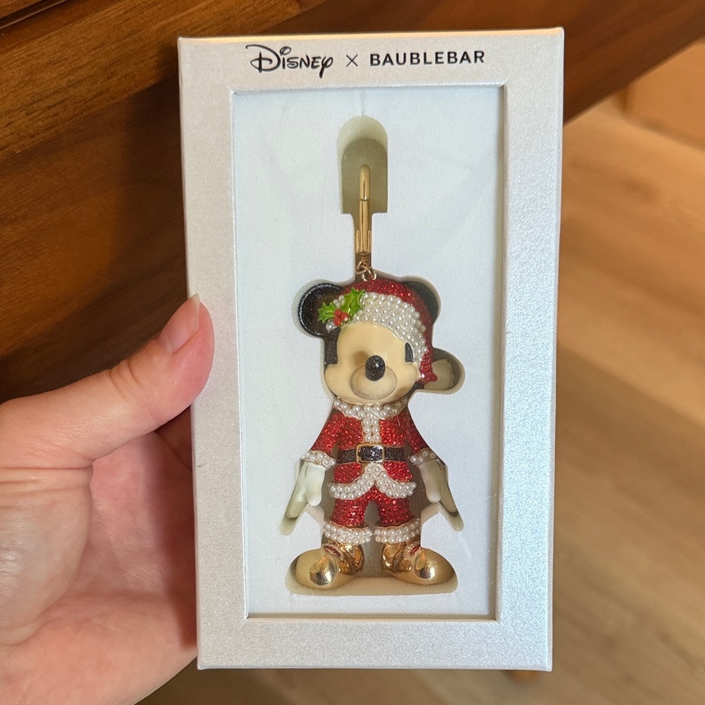 Disney x BaubleBar Santa Mickey Christmas Bag Charm Keychain